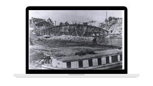 Historic photo of construction at the Canal.