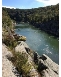 Looking down river at Mather Gorge.