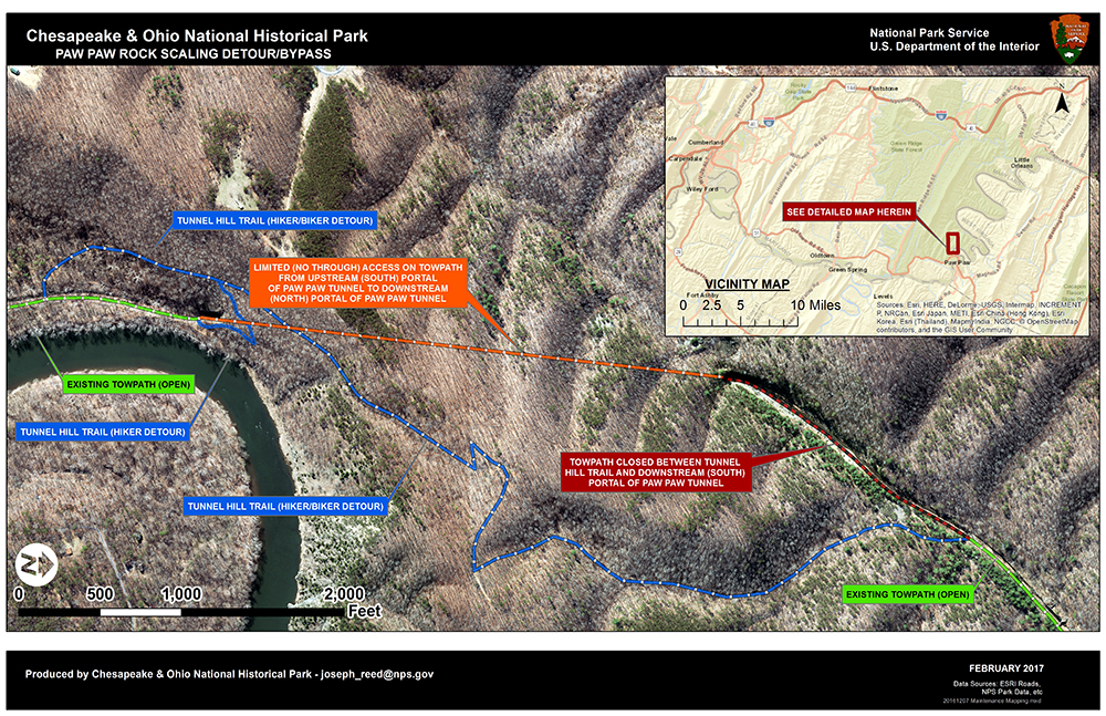 Paw Paw Tunnel Detour Route