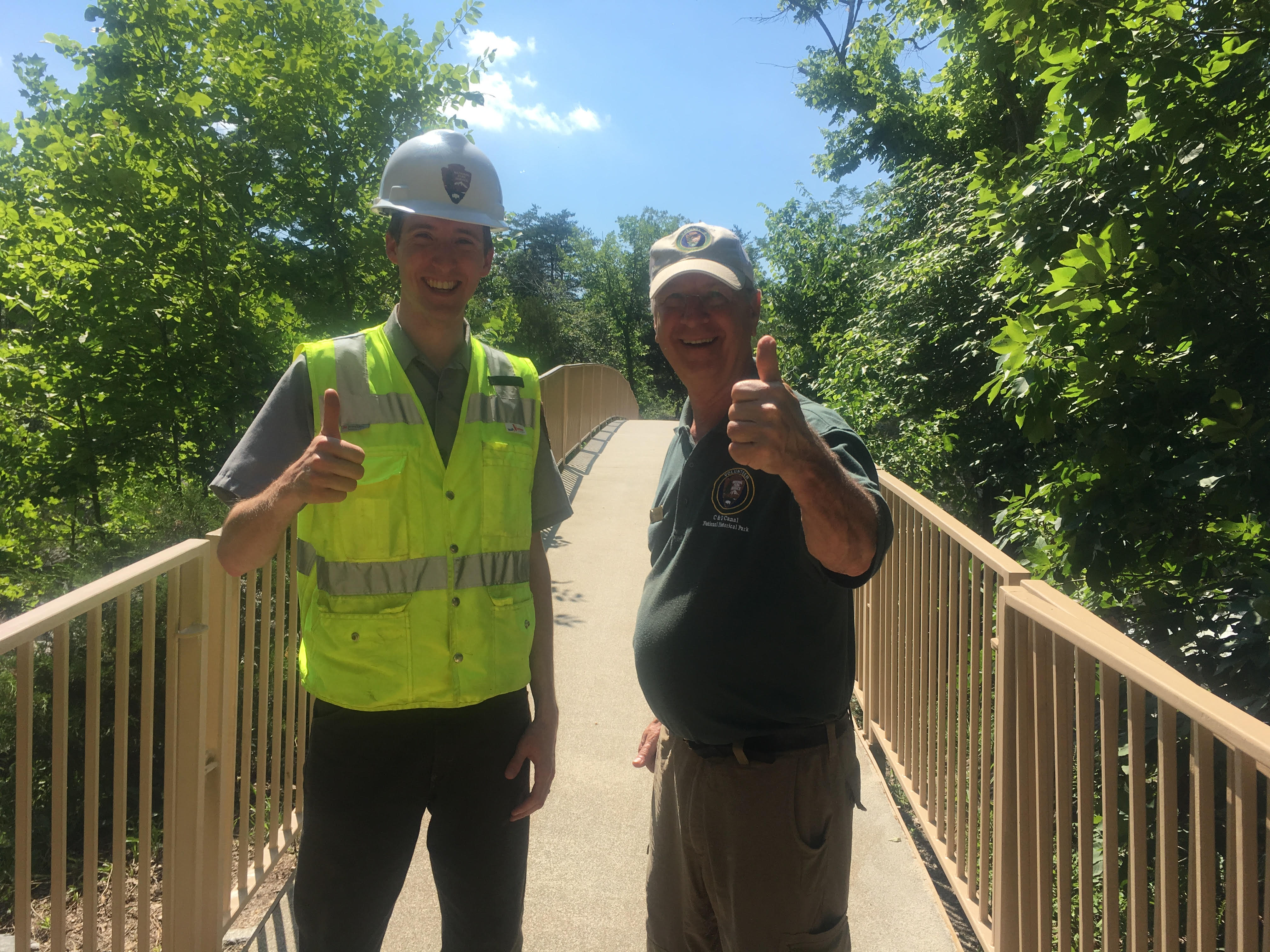 Joe Reed and Leigh Bucker at Olmsted bridge opening.