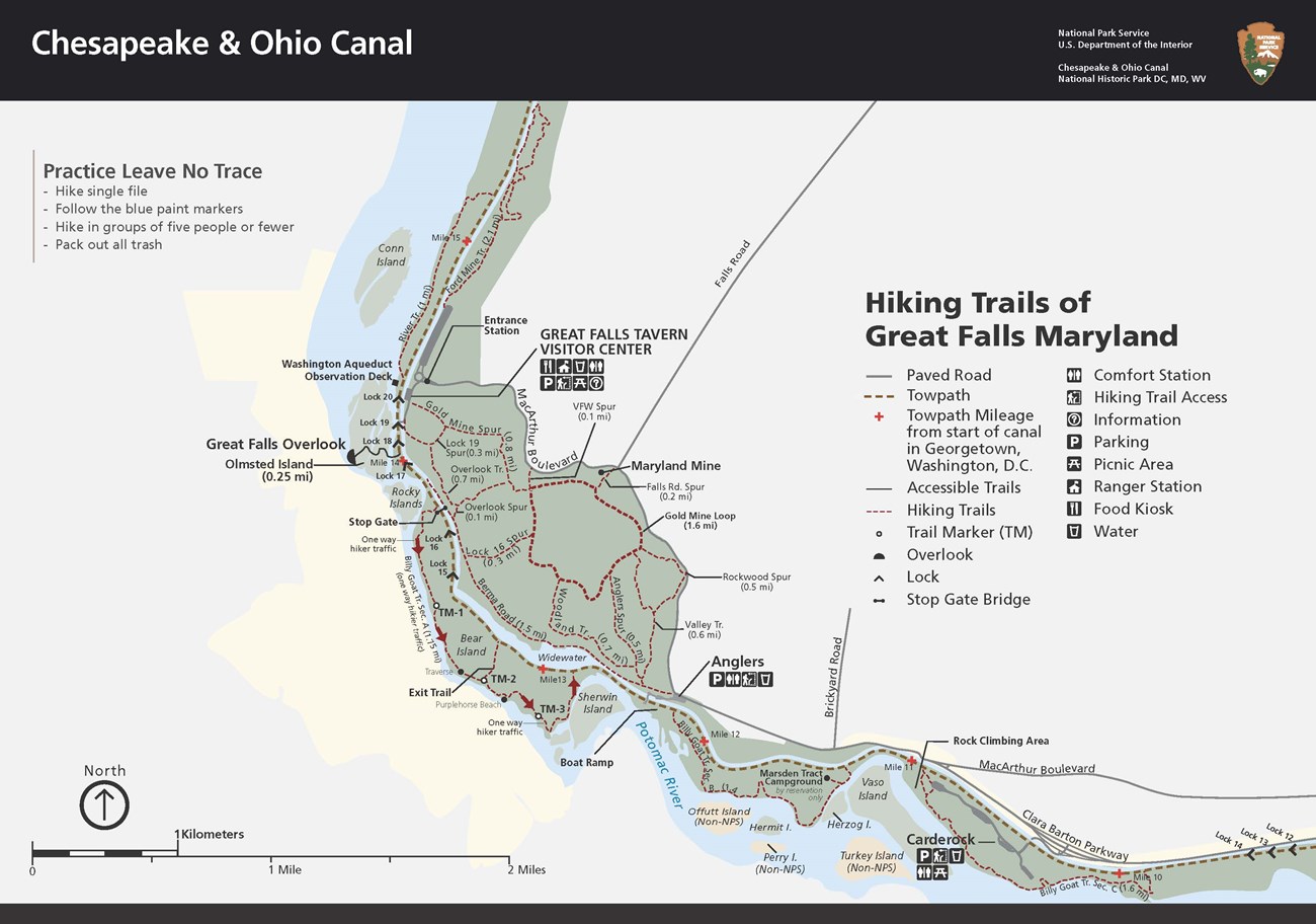 2020 Great Falls Hiking Map