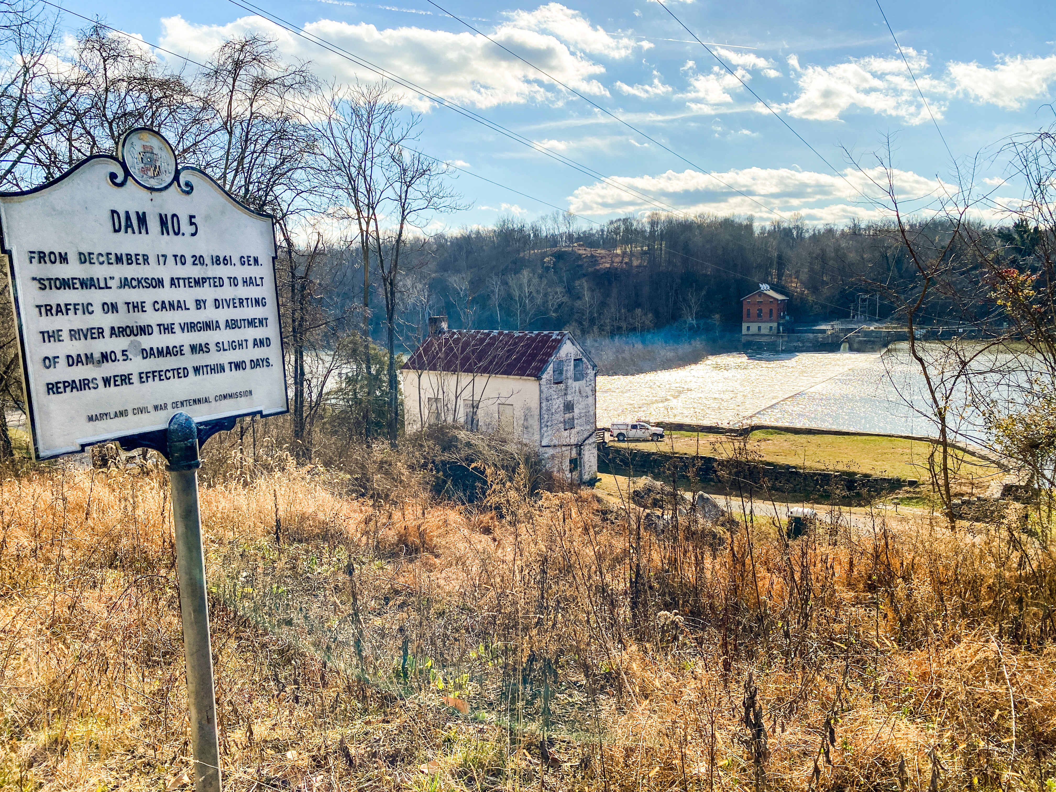 Potomac Dam No. 5 Left Abutment, looking towards Potomac River from Dam No. 5 Road.