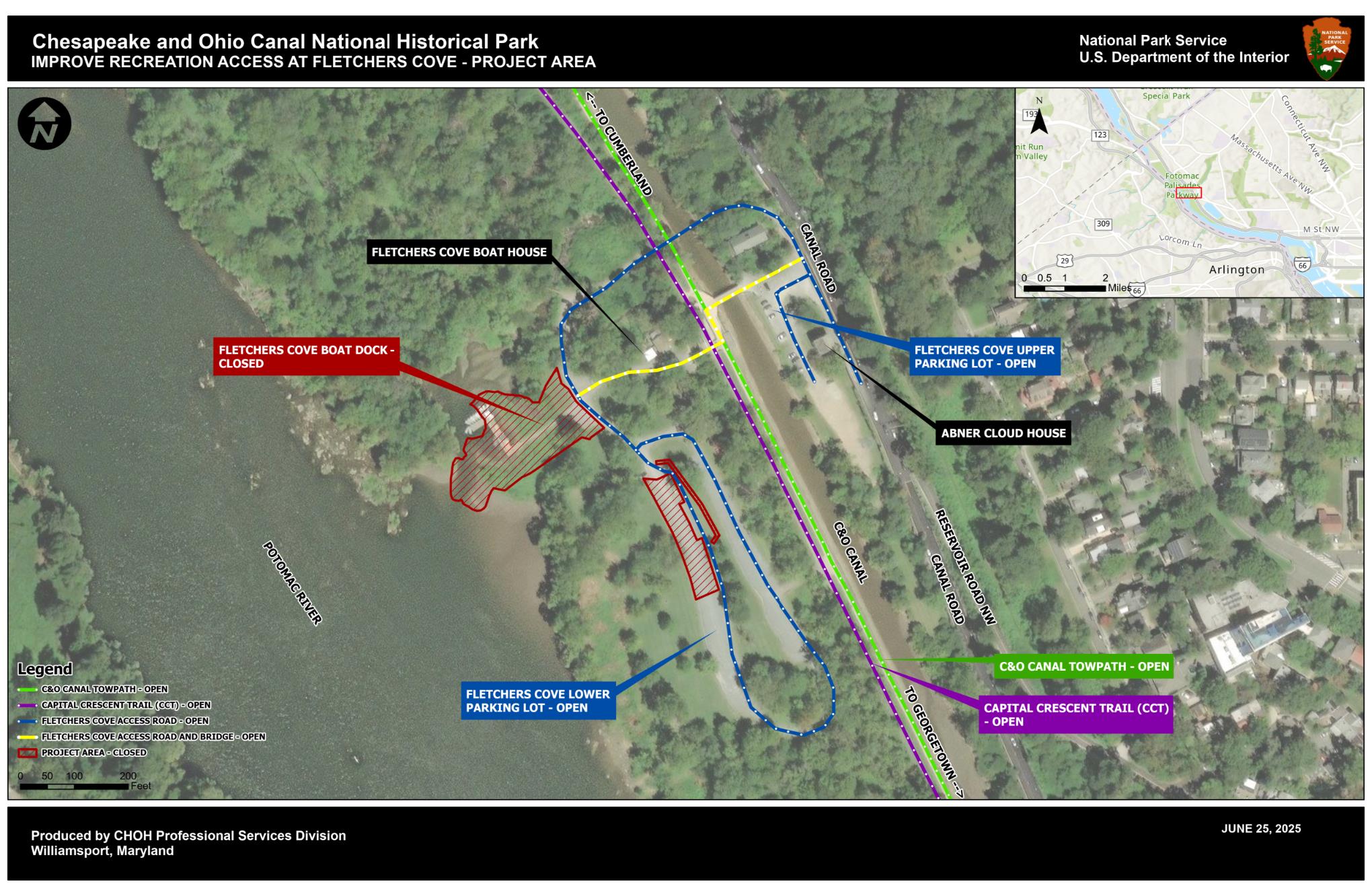An aerial map view of the project area
