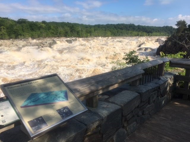 A view of high water on the Potomac River at Olmsted Island Overlook.