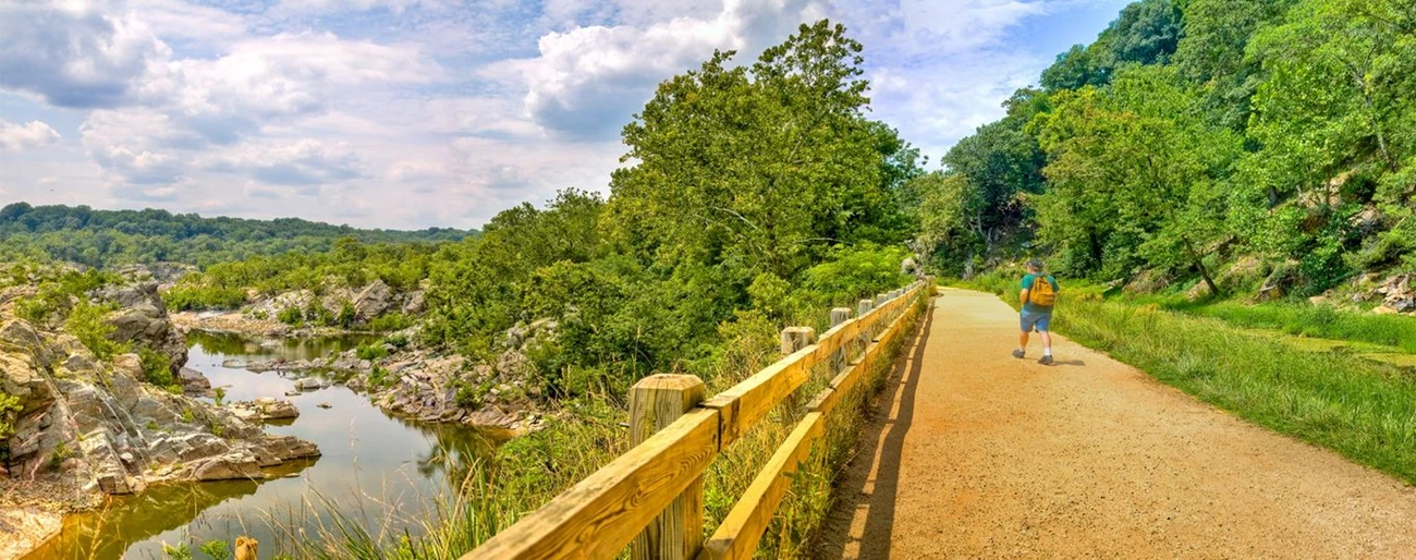 Hiker at Great Falls Hiker at Great Falls