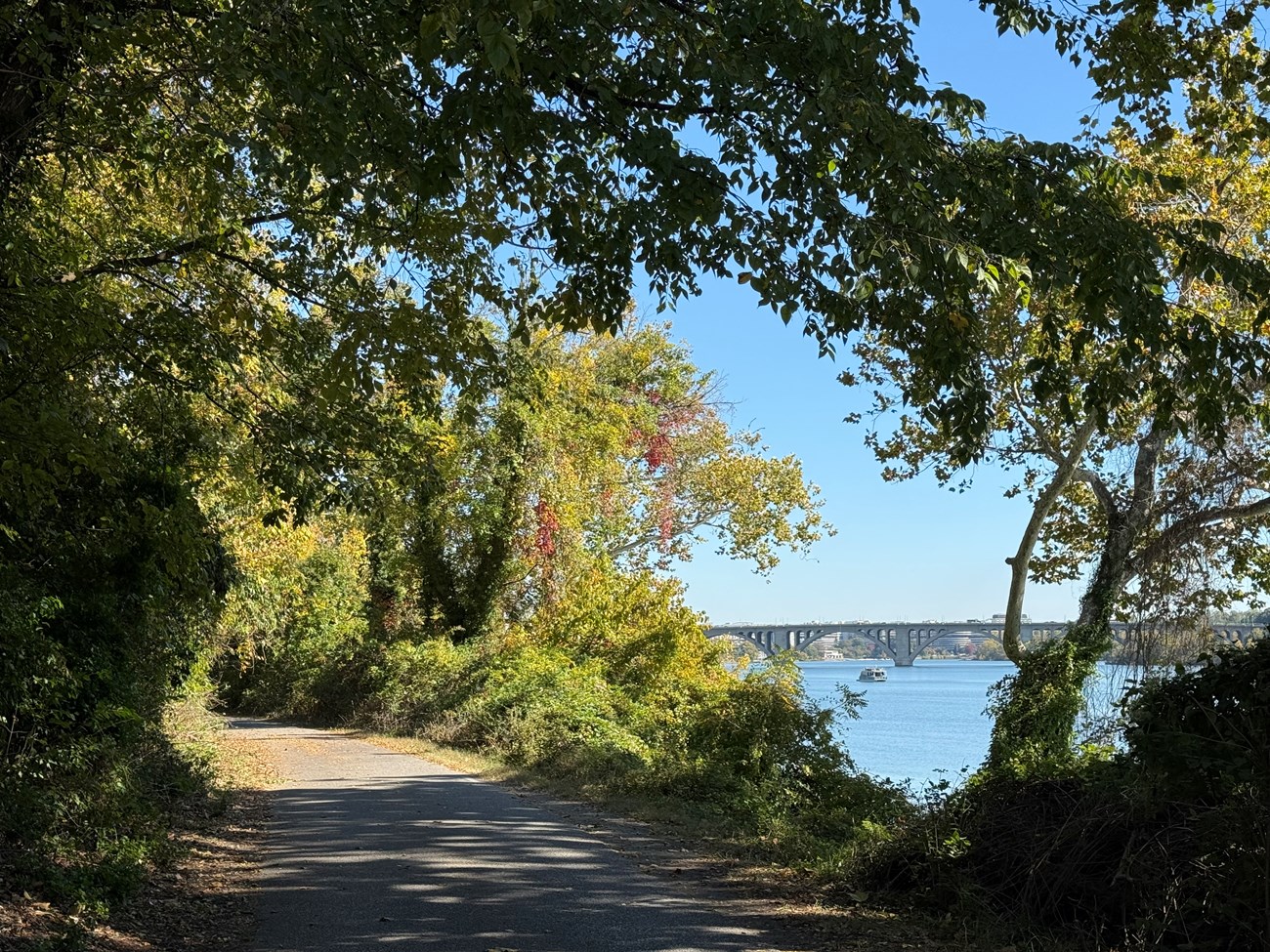 Capital Crescent Tail, looking towards the Francis Scott Key Memorial Bridge in Washington, DC