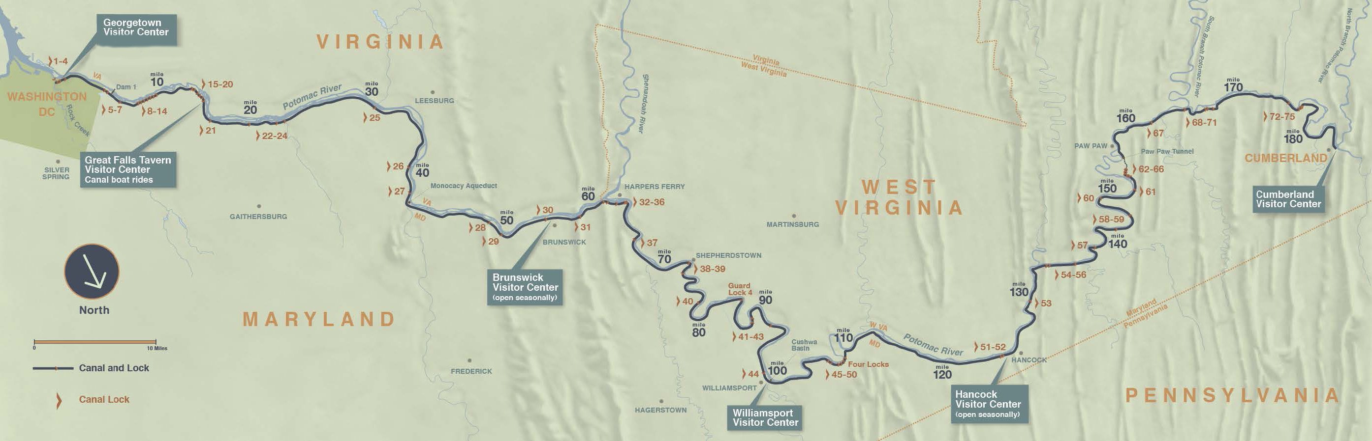 Maps Chesapeake amp Ohio Canal - Revised Canal Map 2