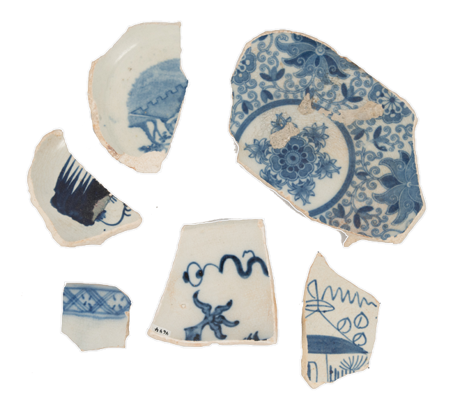 photo of pieces of painted pottery called Chaney on St. Croix