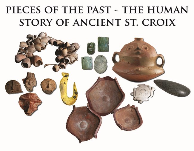 Photograph of ancient artifacts recovered from archeological sites across St. Croix