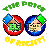 Illustration for game show activity showing two hands with the words