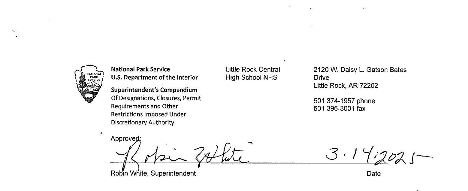 Header for the compendium signed by Superintendent Robin White, March 14, 2025