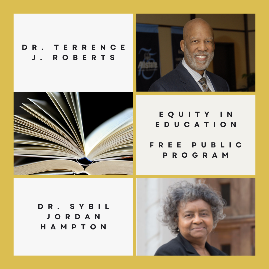 Equity in Education Photo of Dr. Terrence Roberts, clinical psychologist and member of the Little Rock Nine; Dr. Sybil Jordan Hampton, higher education administrator and the first African American three-year graduate at Little Rock Central High School, and books