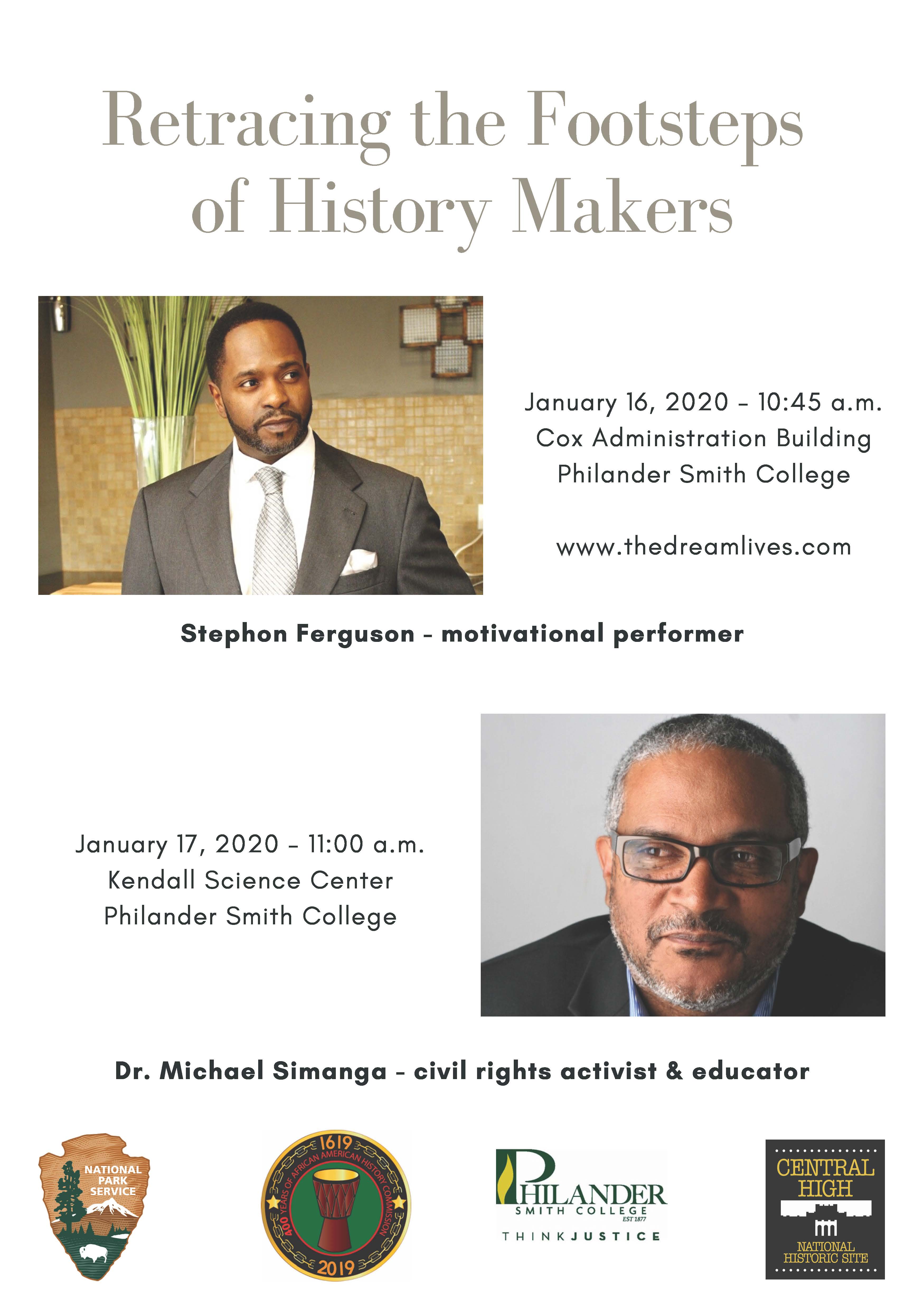 Ferguson Simanga flyer flyer for public programs with Stephon Ferguson and Dr. Michael Simanga