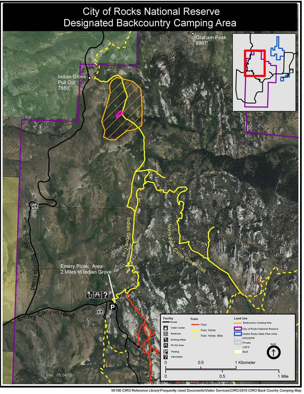 City of Rocks Designated Backcountry Camping Area