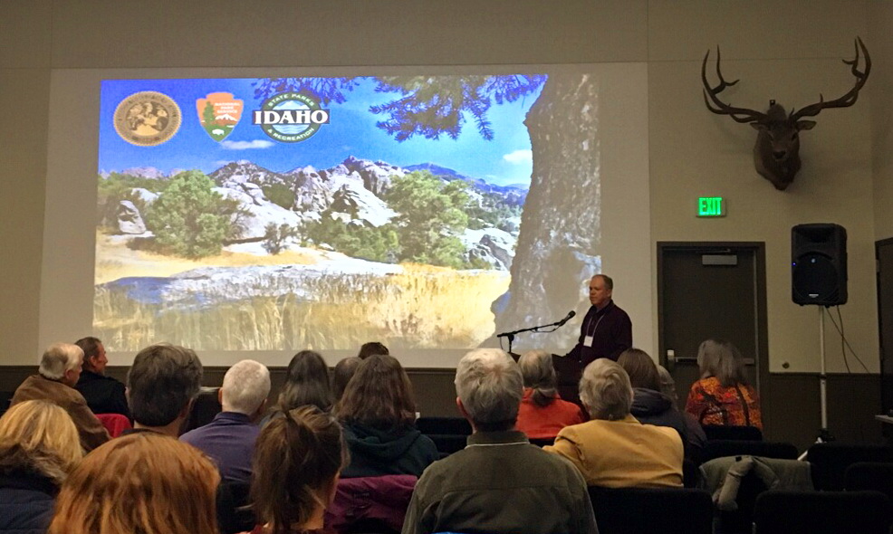 Superintendent Wallace Keck gives a presentation on the plight of the Pinyon Pine. 