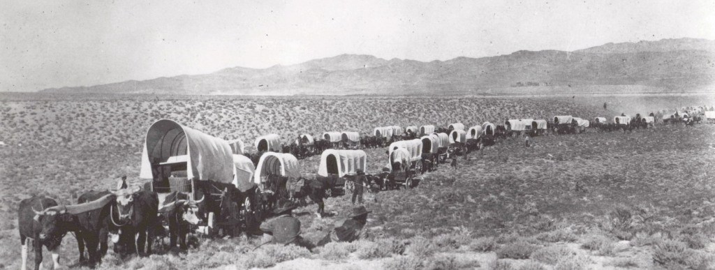 Wagons on trail