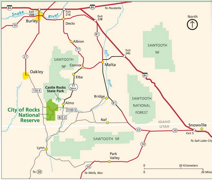 Regional Map of South-central Idaho