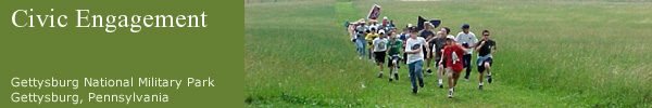 Children re-enacting Pickett's Charge at Gettysburg