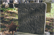 Grave marker of George Hart in Woodstock, Vermont