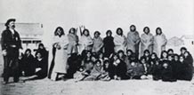 Cheyenne prisoners from Washita at Fort Hays, Kansas, 1869. (Historic photo)