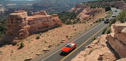 Rim Rock Drive with old car