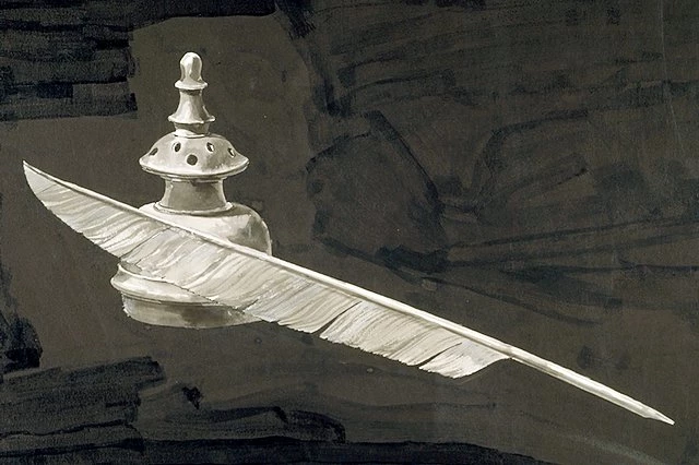 Quill and inkwell An illustration of a quill and inkwell.