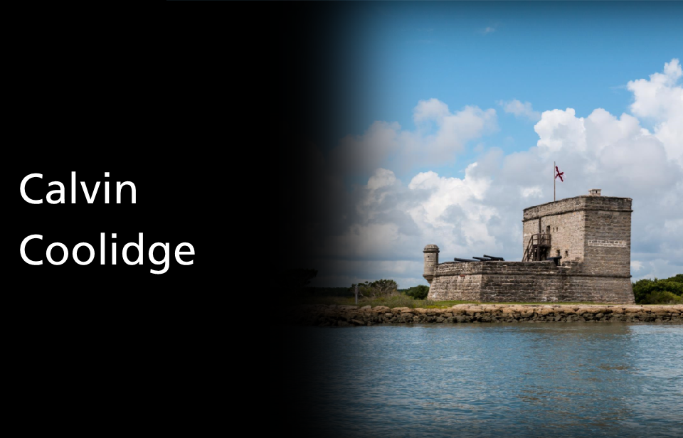 text on white background reading Which President named Fort Matanzas a National Monument?