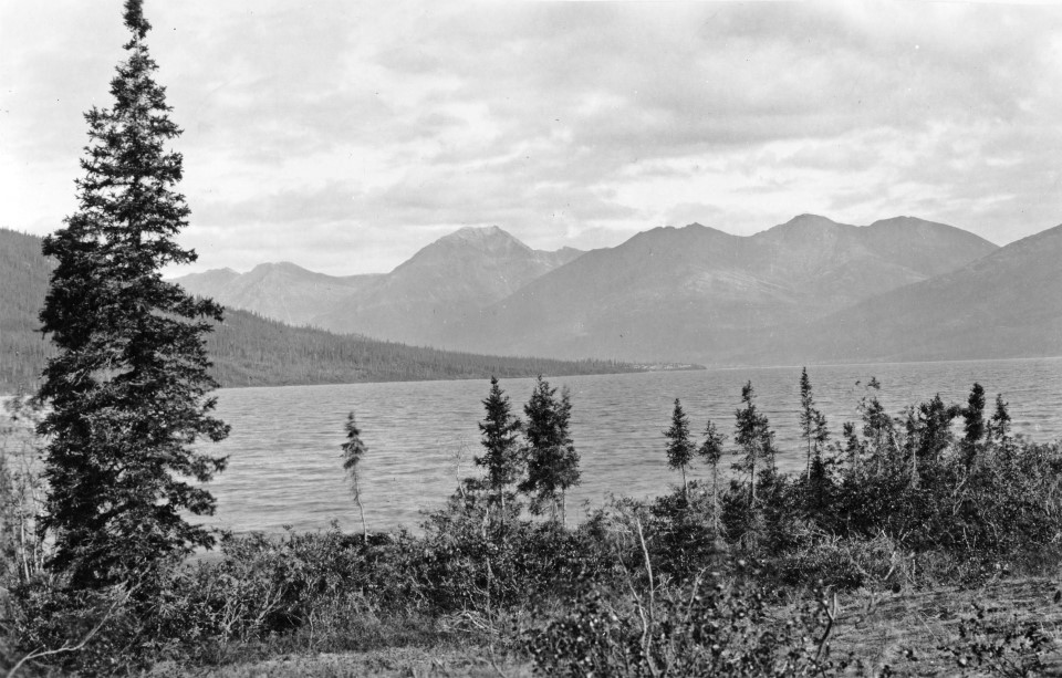 Black and white 1901 photograph of Walker Lake