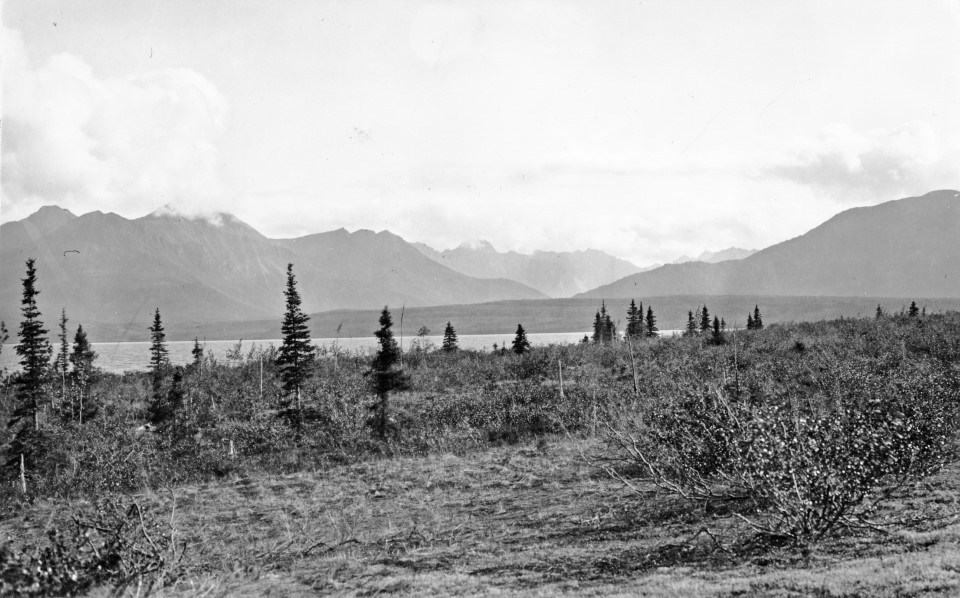 Black and white 1901 photograph of Walker Lake
