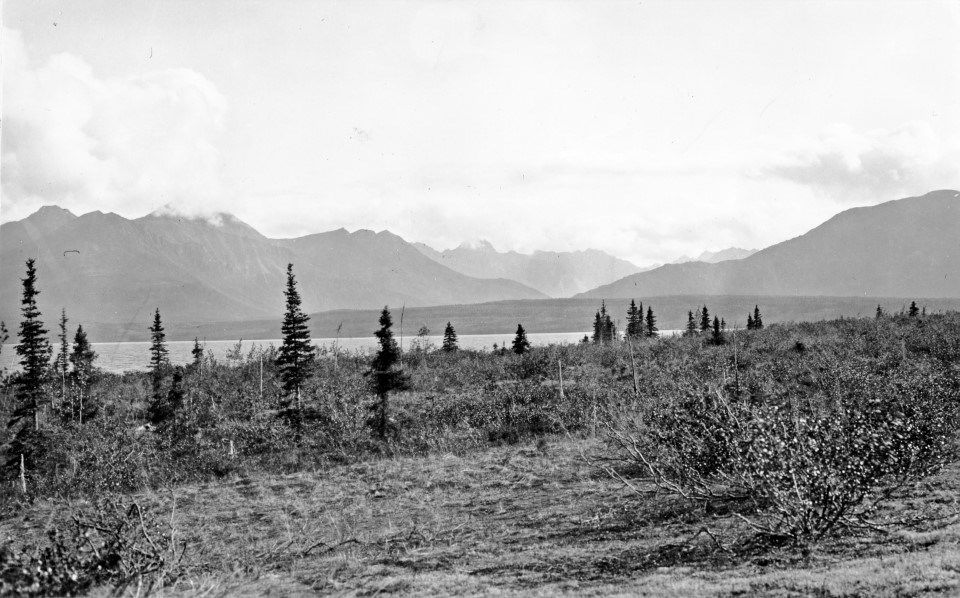 Black and white 1901 photograph of Walker Lake