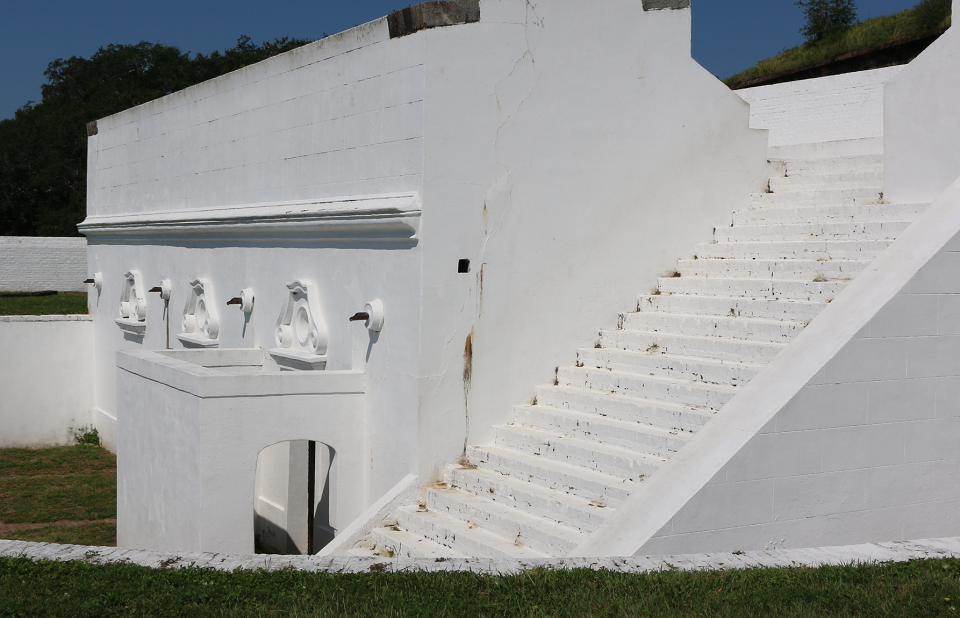 Spanish Water Battery with Sailor in the 1940s