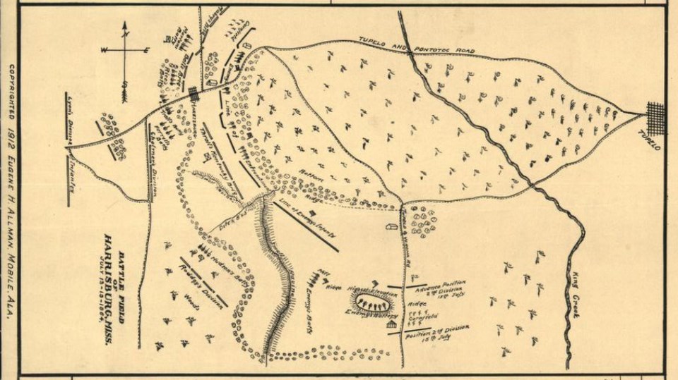 Historic Battlefield Map tan background