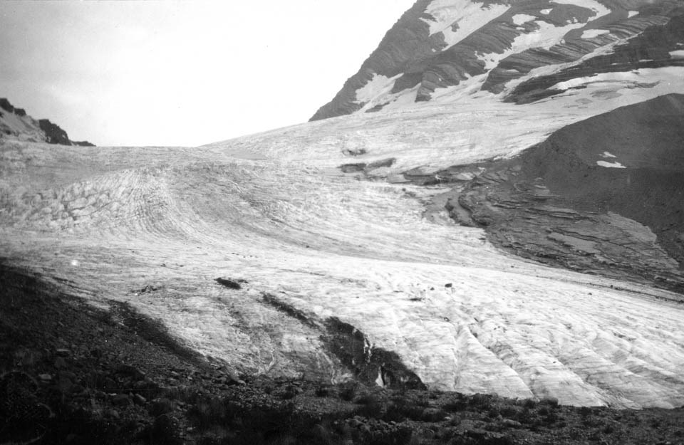 A mountainous glacier.