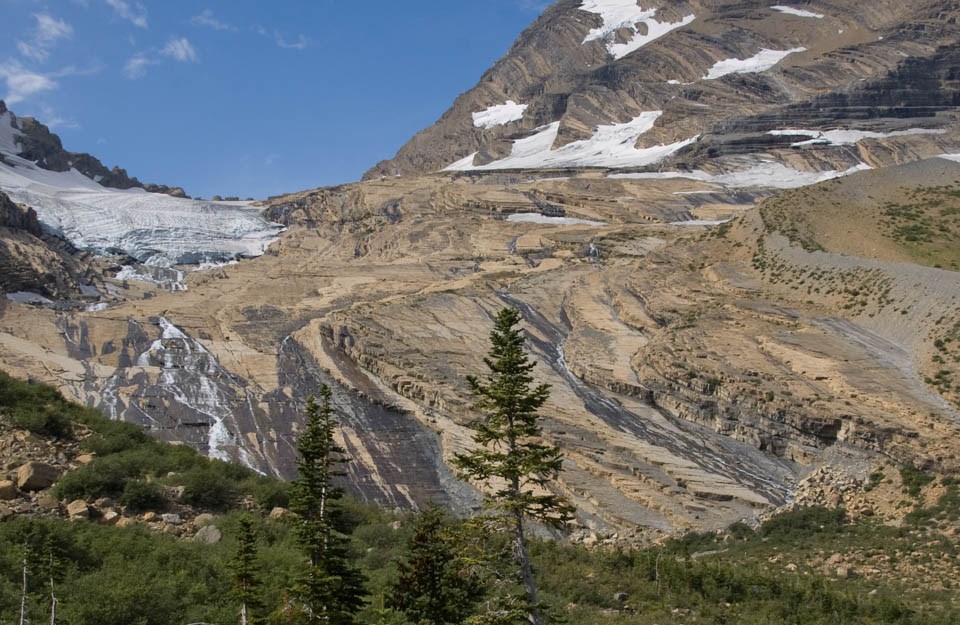 A mountainous glacier.