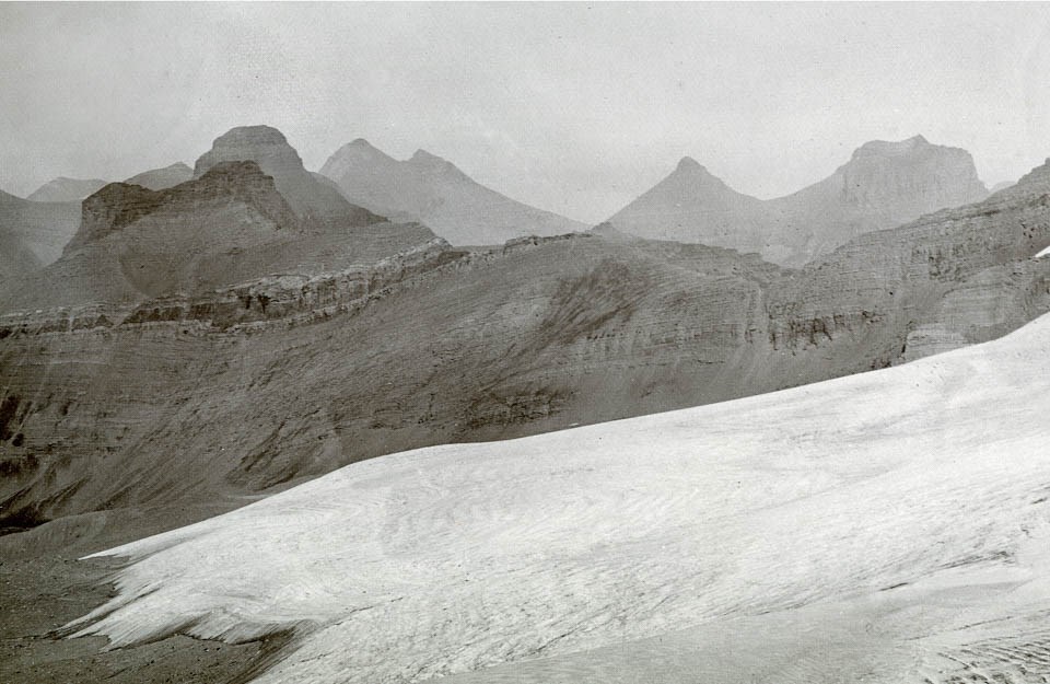 A mountainous glacier.