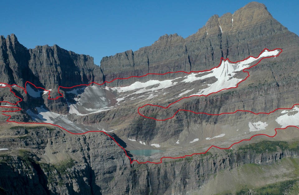 A mountainous glacier.