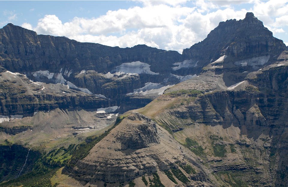 A mountainous glacier.