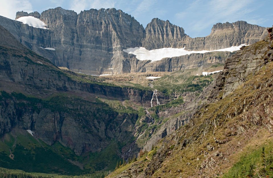 A mountainous glacier.