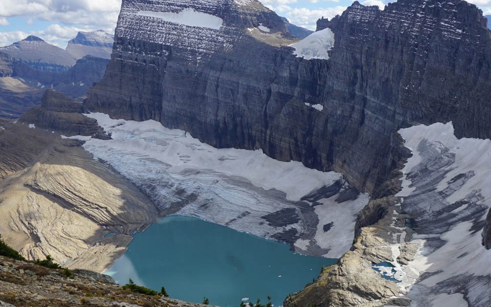 A mountainous glacier.