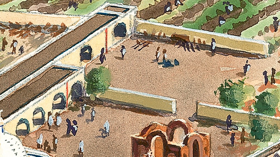 illustration of convento courtyard