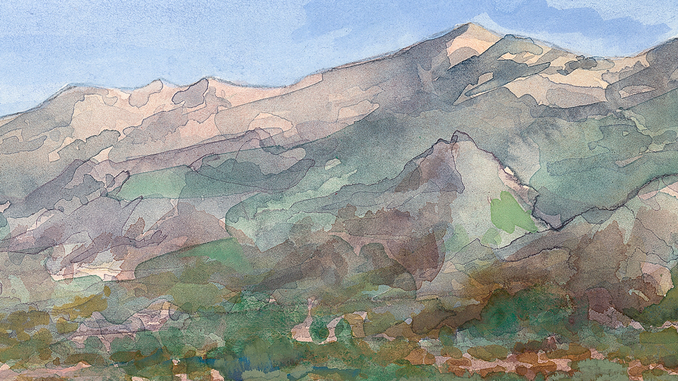 illustration of mountain landscape