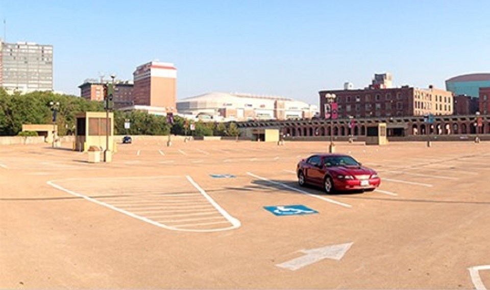 parking garage that used to stand at the northern end of the park