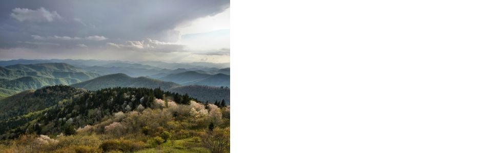 View of Cowee Mountain Parking Overlook located at Milepost 430.7.