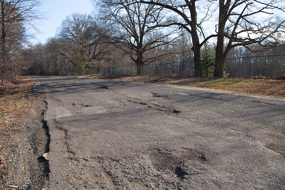 Fort Davis Drive near the Fort Dupont Park Community Garden before construction
