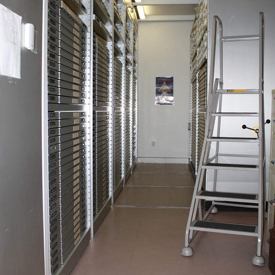 Vault with drawers and ladder
