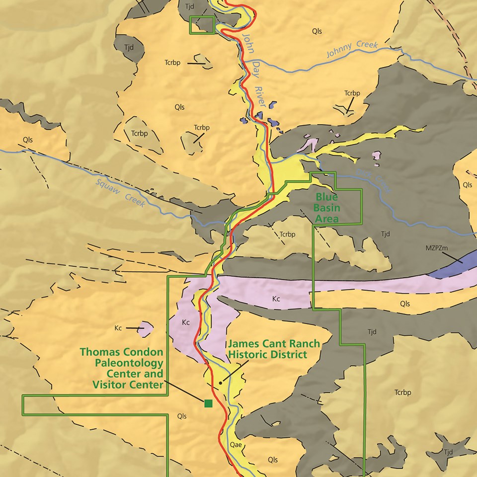 geologic map of a portion of john day fossil beds