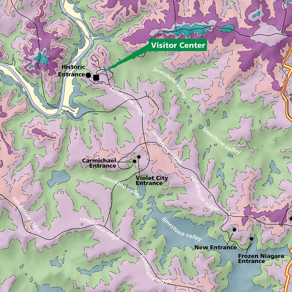 geologic map of mammoth cave national park near visitor center