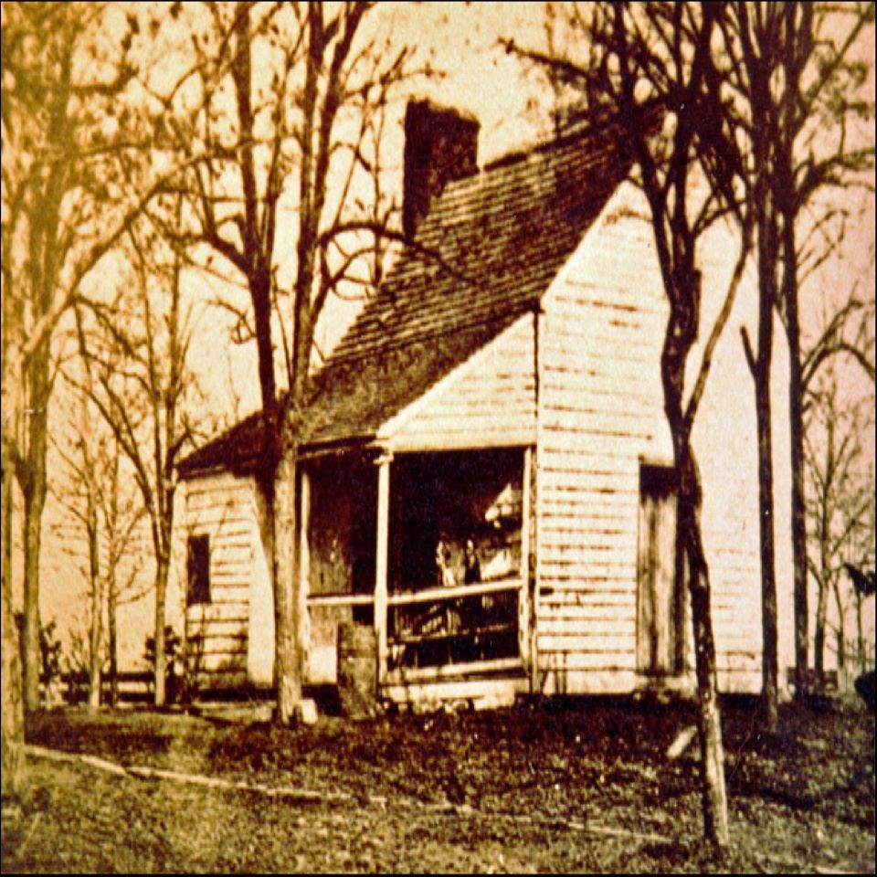 Photograph of first Robinson House constructed in the 1840s, as it appeared in March 1862