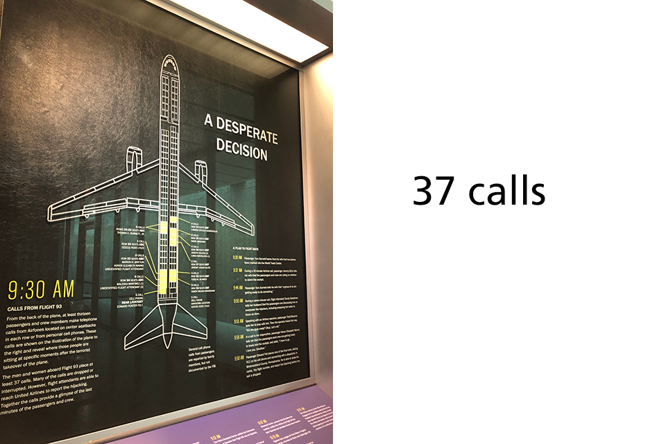 Exhibit showing location of phone calls made from the plane