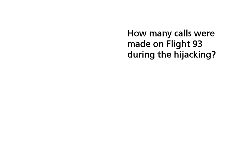 Exhibit showing location of phone calls made from the plane